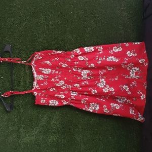 Red and white flower dress